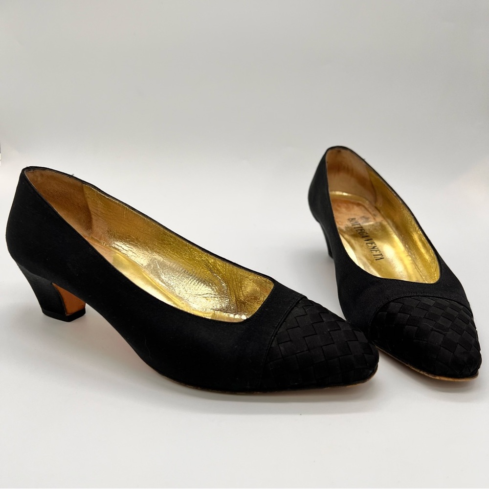 Bottega Venetta Intreciatto Woven silk vintage Cap Toe Heel Corporate Core 8